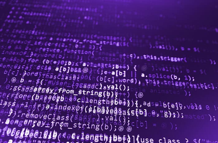 universal data language on a purple background