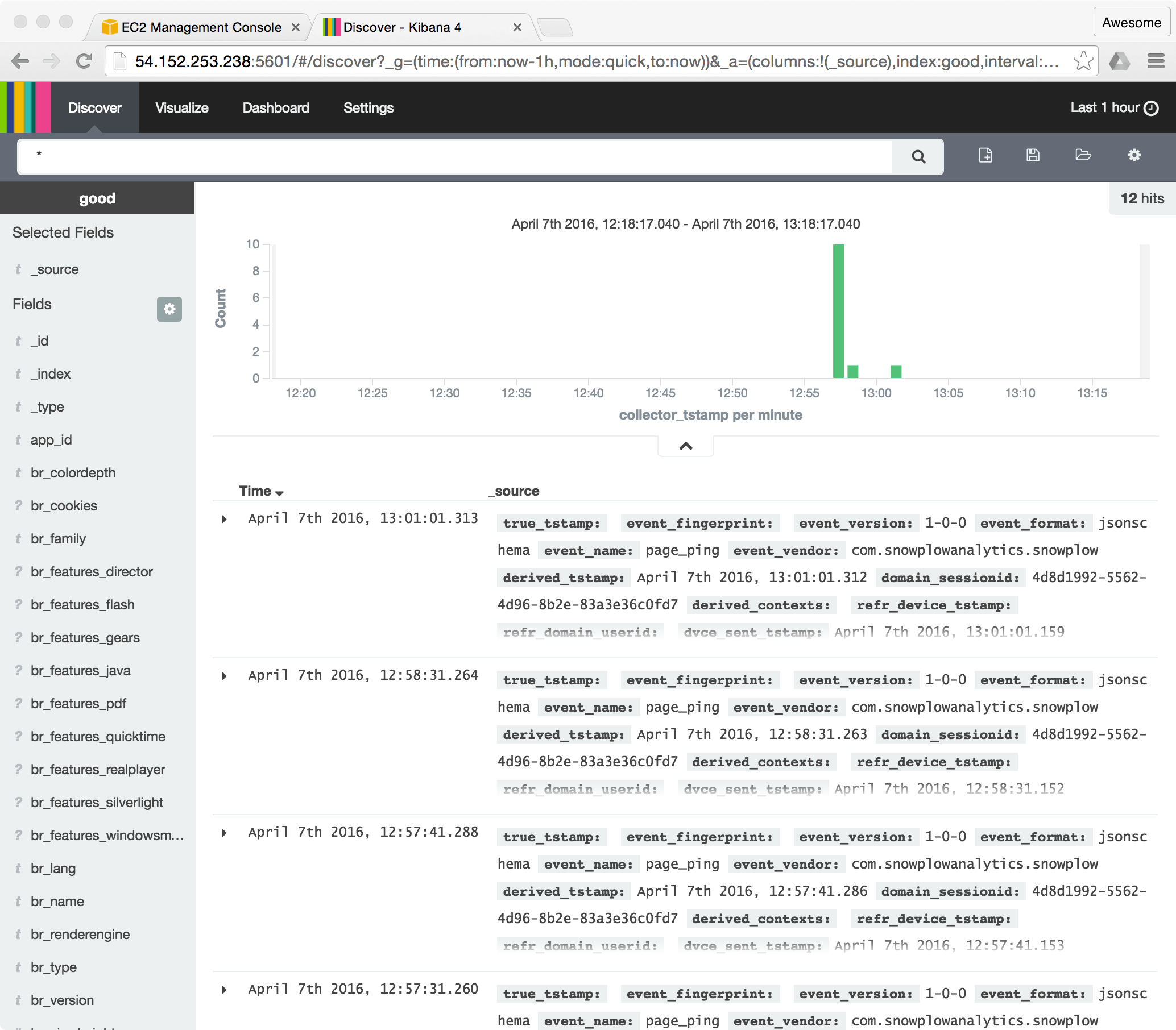 Viewing good event data in Kibana